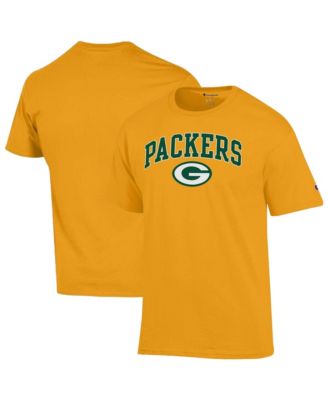 Men's Gold Green Bay Packers Arch Over Logo T-Shirt
