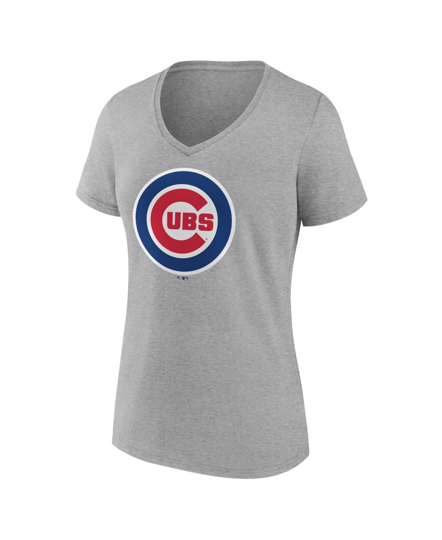 Женская футболка Logo Athletic Gray Chicago Cubs V-Neck — фото 3