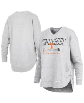 Women's Heather Gray Tennessee Volunteers Marcus East Hall Poncho V-Neck Sweatshirt