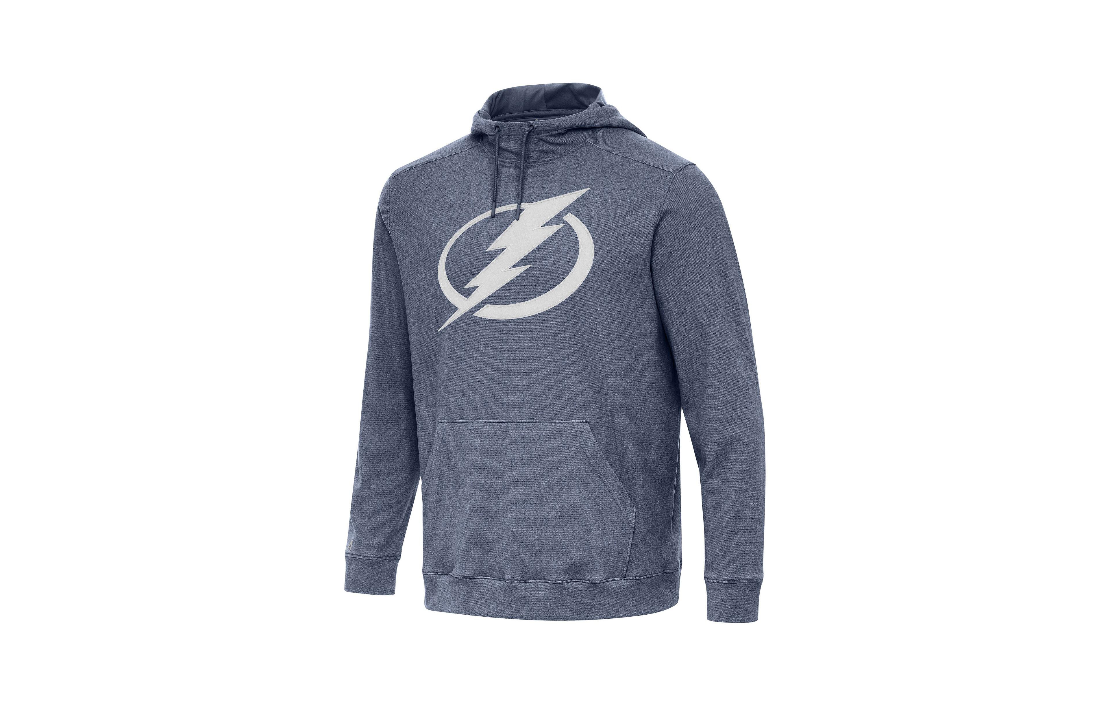 Antigua Men's Heather Navy Tampa Bay Lightning Cloud Pullover Hoodie