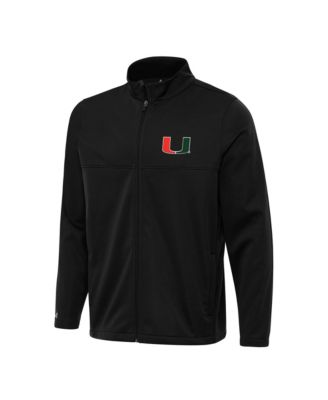 Men's Black Miami Hurricanes Links 2 Full-Zip Golf Jacket