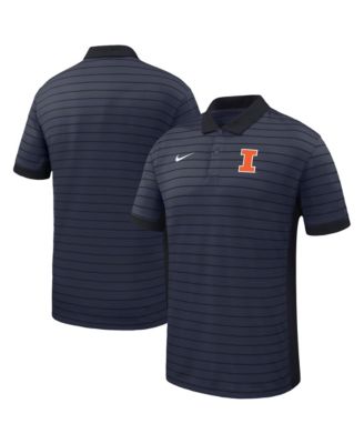 Men's Navy Illinois Fighting Illini Victory Stripe Dri-FIT Polo Shirt