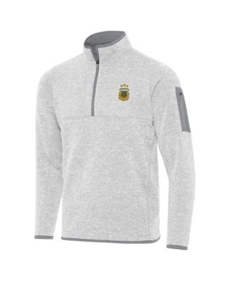 Men's Heather Gray Argentina National Team Fortune Quarter-Zip Pullover Sweatshirt
