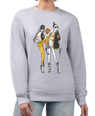 Women's Heather Gray Pittsburgh Pirates Baseball Girls Fleece Pullover Sweatshirt