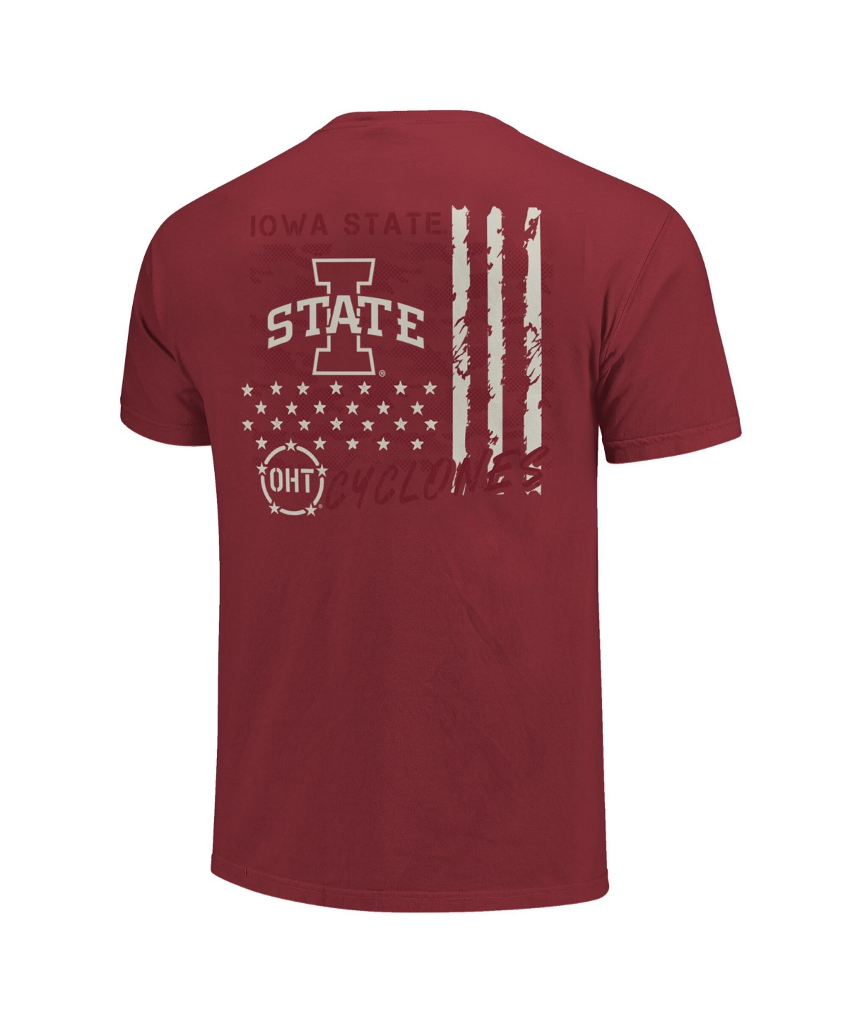 Image One Men's Cardinal Iowa State Cyclones Comfort Colors Oht Camo Overlay T-Shirt