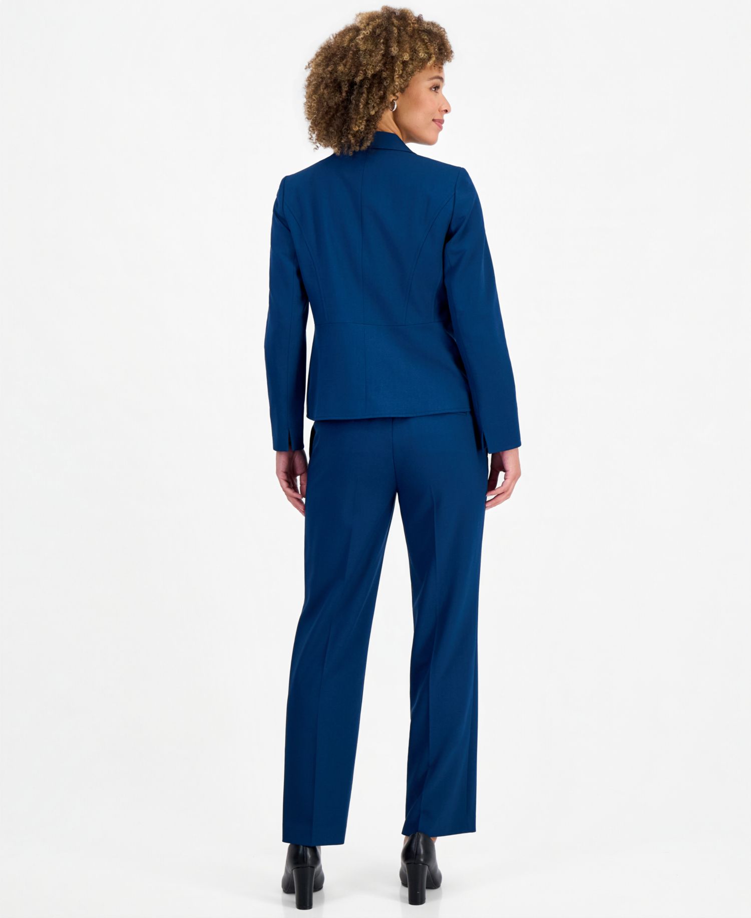 Women's Shawl-Collar Wide-Leg Jacket and Pants Suit, 2-Piece Set