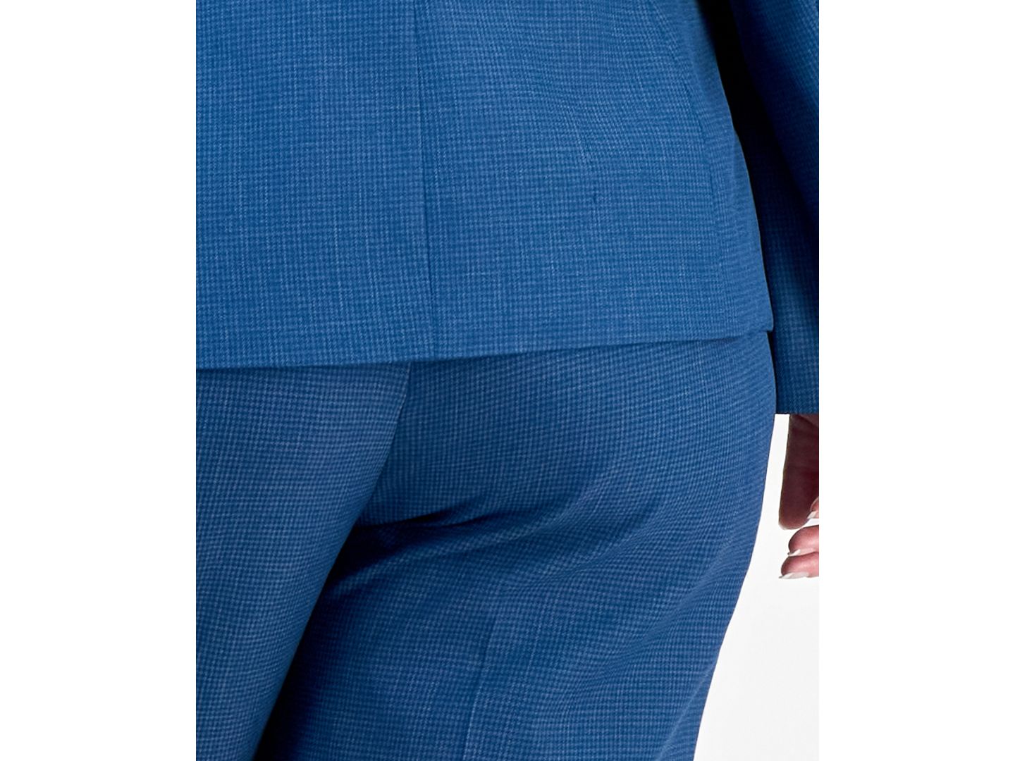 Женский комплект Le Suit Plus SizeHoundstooth Wide-Leg Classic Fit Jacket and Pants, 2-Piece Suit, цвет: Синий разноцветный — фото 6