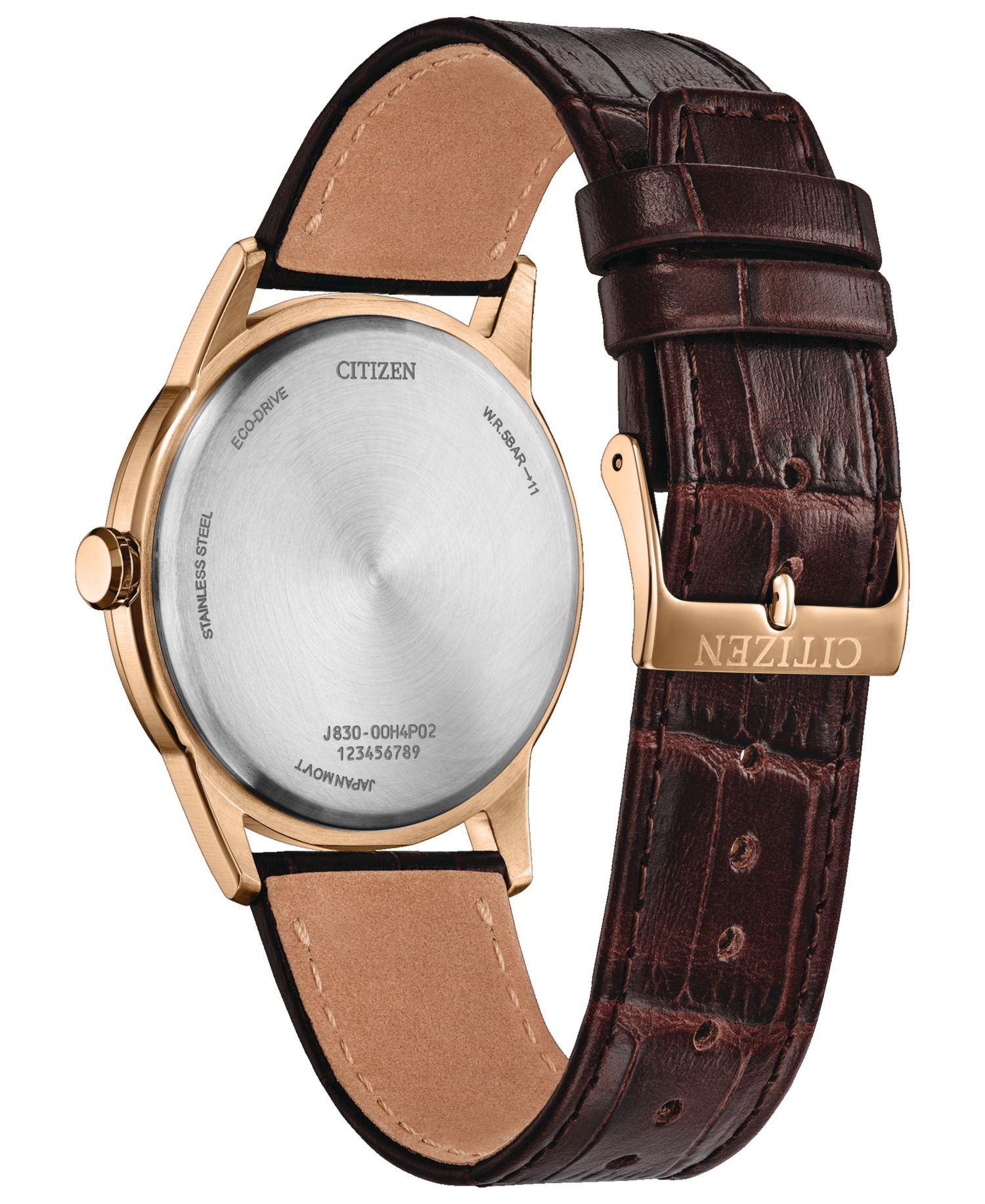 Men's Rolan Brown Leather Strap Watch 41mm