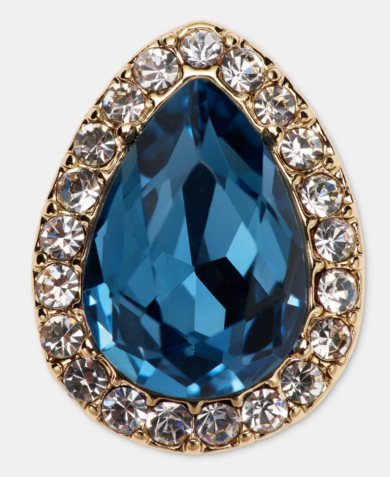 Crystal Pear-Shape Halo Stud Earrings