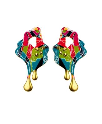 Molten Drip Artistic Sculptural Statement Earrings