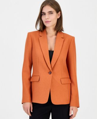 Women's Shoulder-Padded Peak-Lapel Blazer