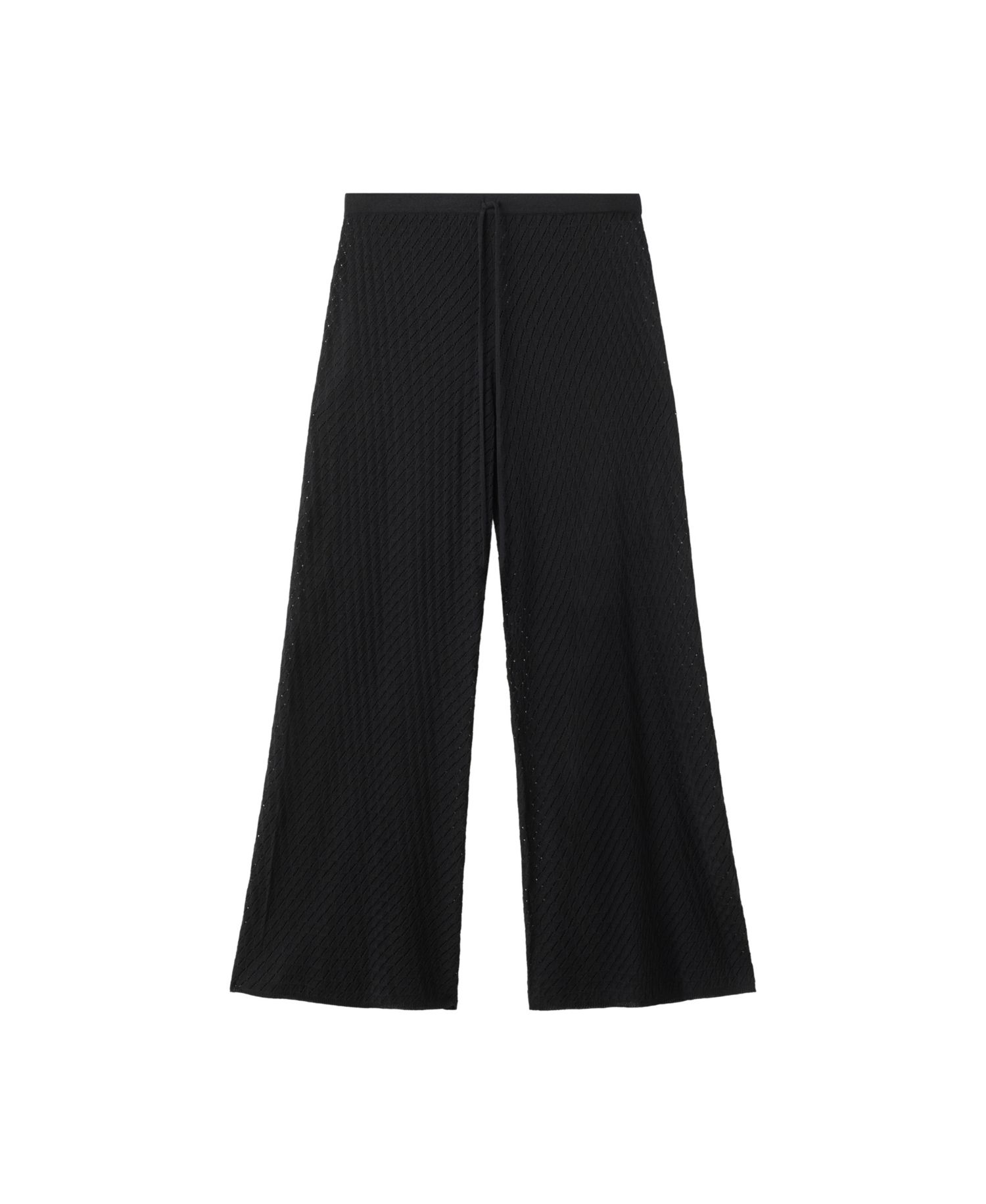 Women's Pull-On Straight-Leg Lace-Accented Knit Pants