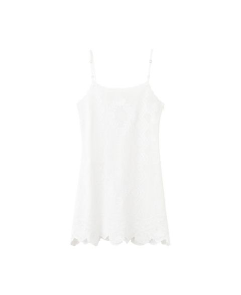 Женское платье Mango Crochet Scalloped-Hem Sundress, цвет: Белый