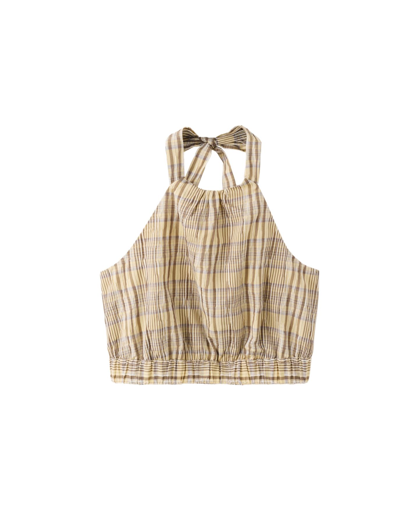 Женский топ Mango Halter Crop Open-Back, цвет: Коричневый — фото 1