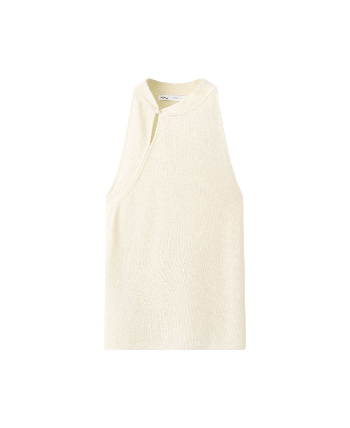 Женский топ Mango Halter-Neck Sleeveless Knit, цвет: Экрю — фото 1