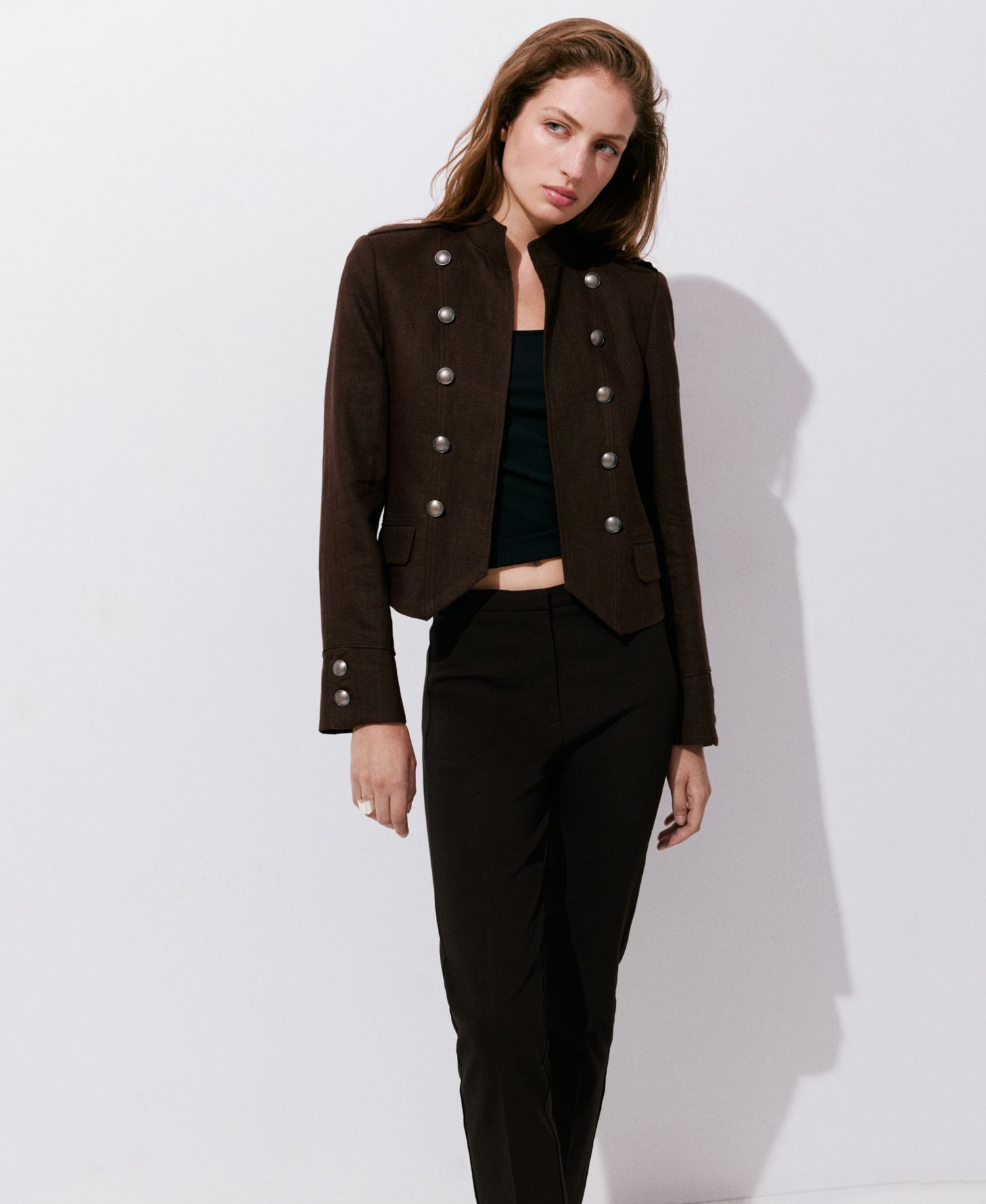 Women's Mid-Rise Straight-Cut Crop Pants