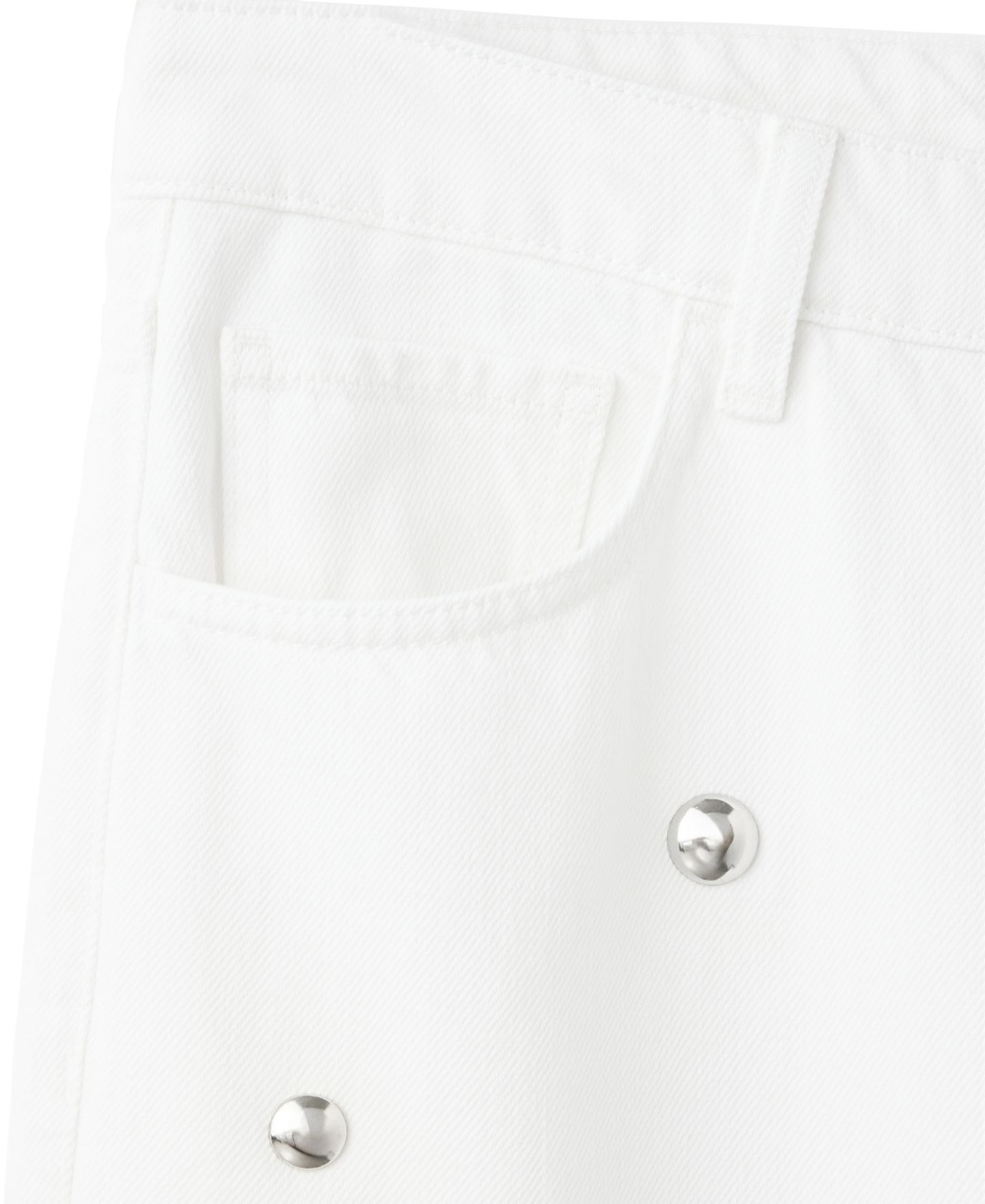 Женские джинсы Mango Wide-Leg Studded, цвет: Молочный белый — фото 4