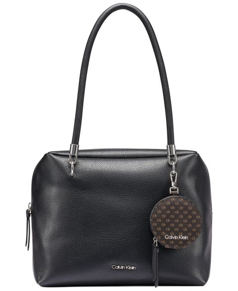 Женская сумка Calvin Klein Waverly Zip-Top Extra-Large Camera Handbag, цвет: Чёрный / Серебряный