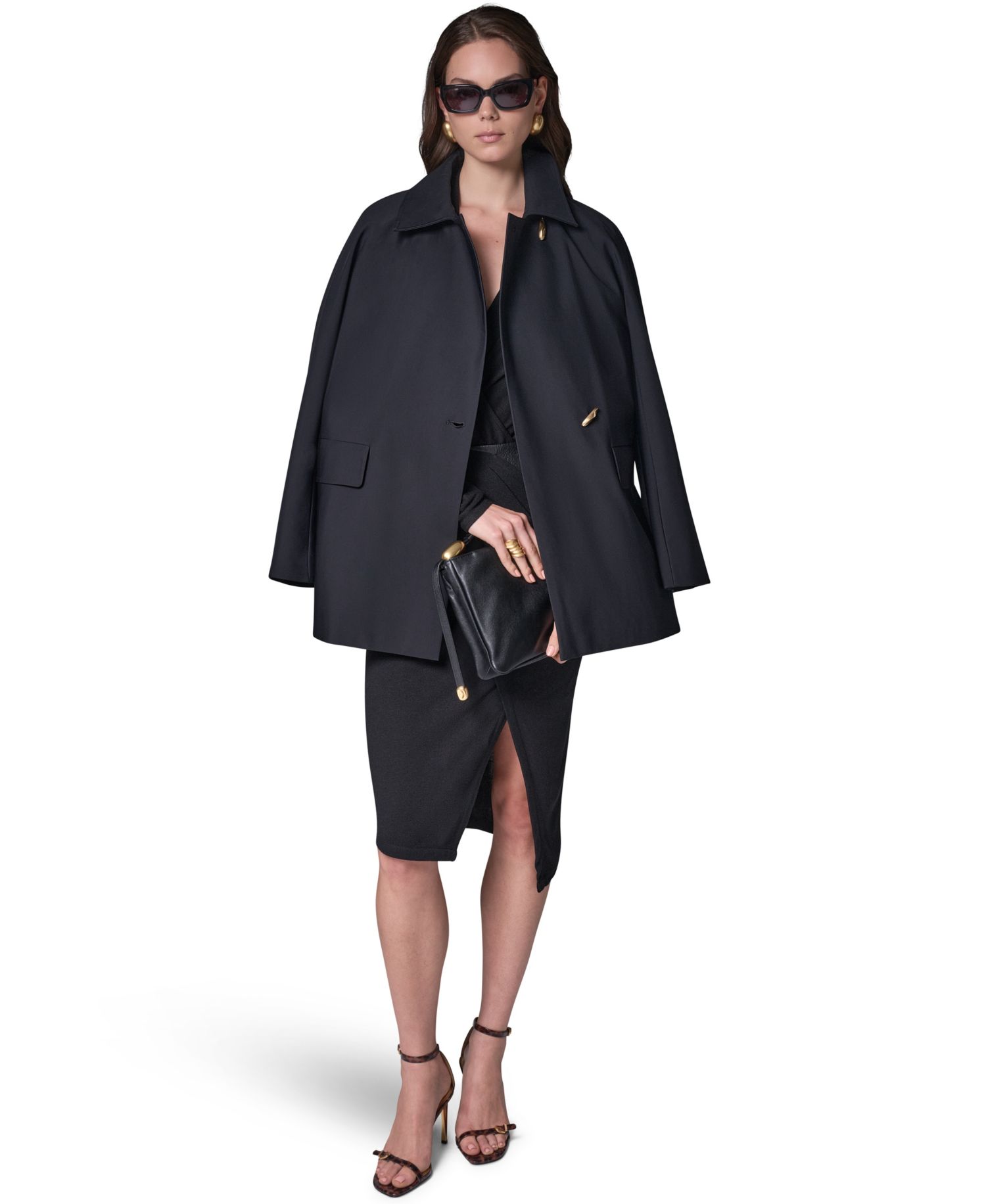 Women's Buttoned Water-Resistant Lined Raincoat