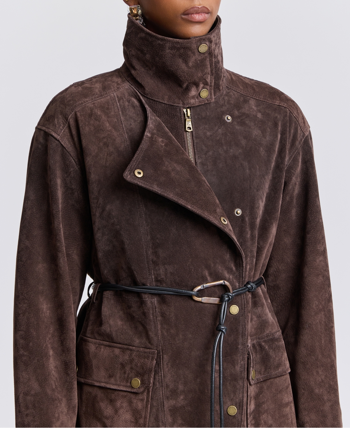 Avec Les Filles Women's Belted Suede Jacket