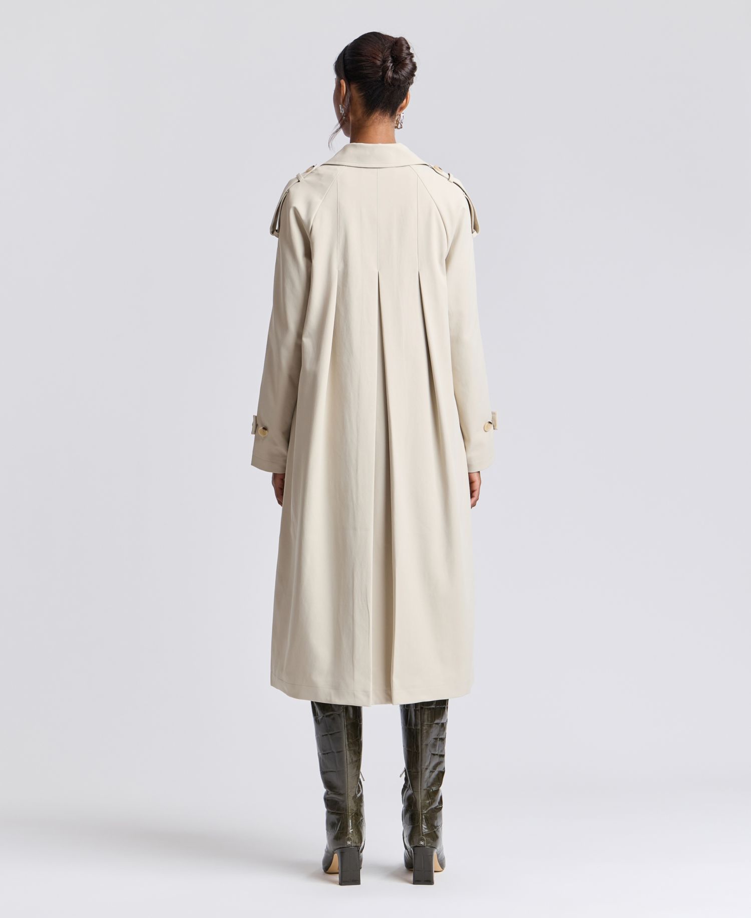 Women's Belted Double-Breasted Cocoon Trench Coat