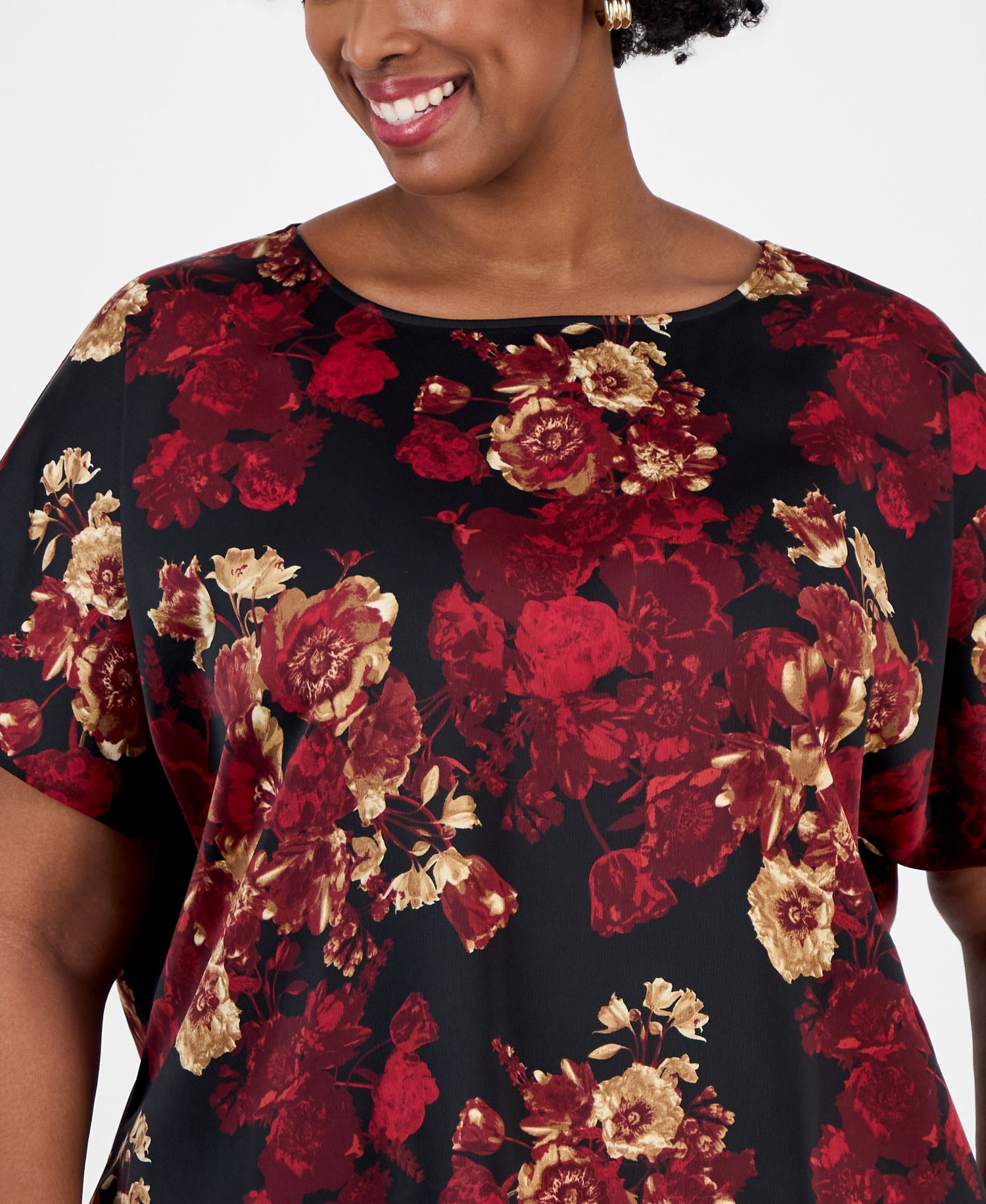 Plus Size Floral-Print Blouse