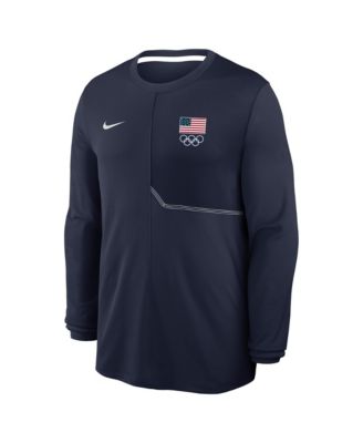 Men's Navy Team USA Coaches UV Dri-FIT Long Sleeve Shirt