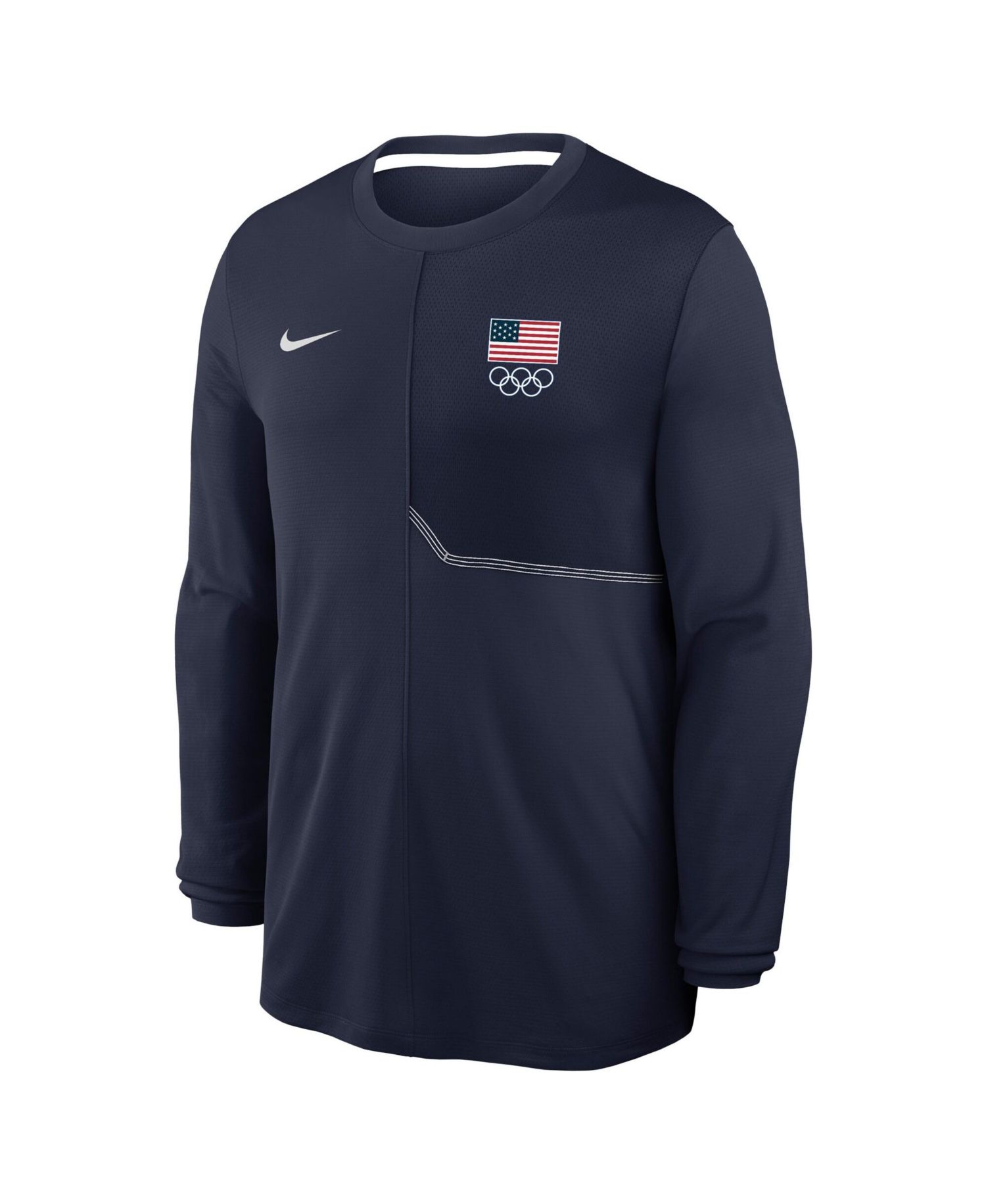 Men's Navy Team USA Coaches UV Dri-FIT Long Sleeve Shirt