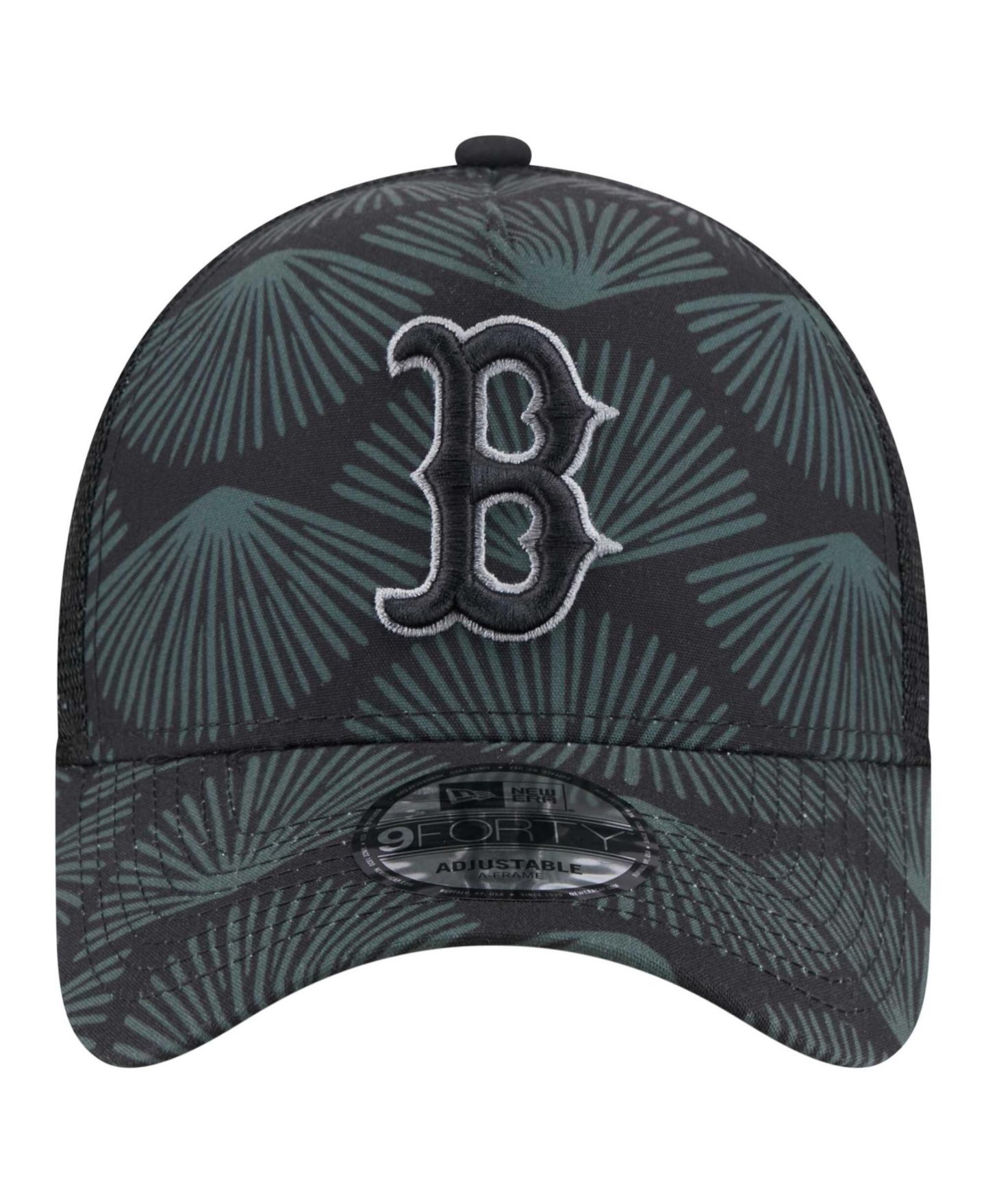 Мужская кепка New Era Black Boston Red Sox 9FORTY A-Frame Trucker Adjustable Hat — фото 2
