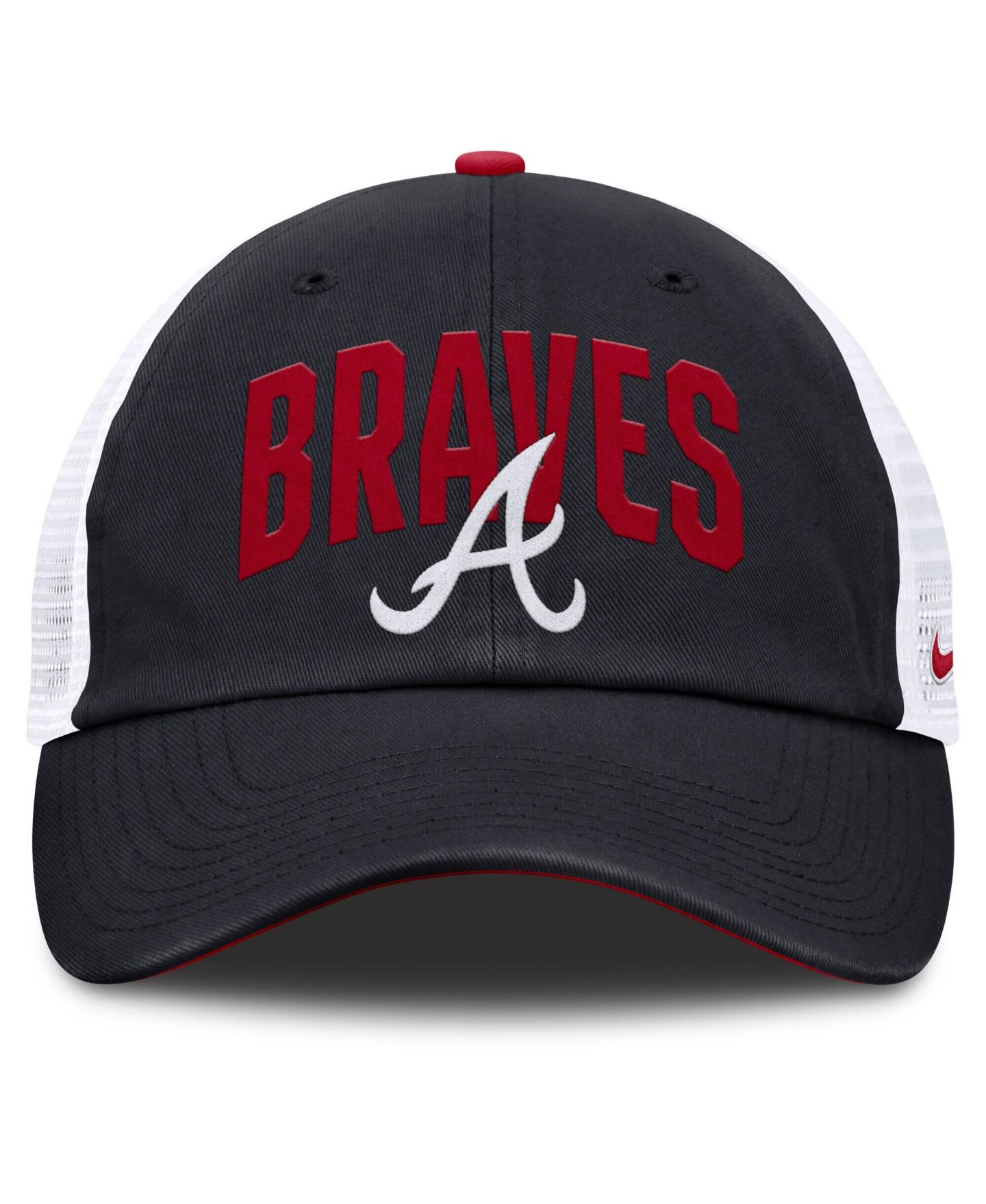 Мужская кепка Nike Navy Atlanta Braves Primetime Club Adjustable Trucker Hat — фото 2