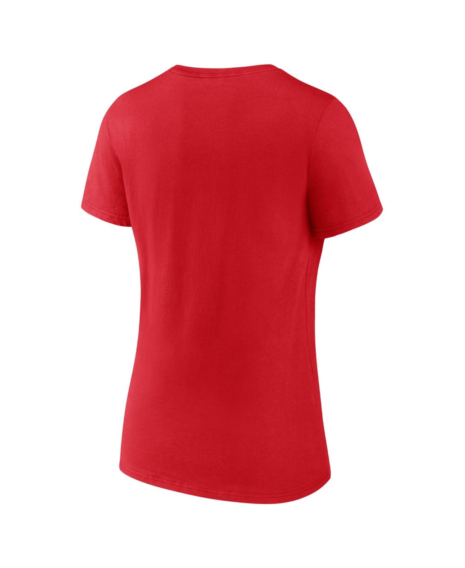 Women's Red Cincinnati Reds Logo Athletic V-Neck T-Shirt