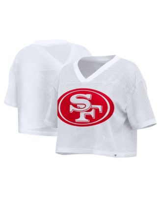 Women's San Francisco 49ers Oversized Mesh V-Neck Short-Sleeve Jersey
