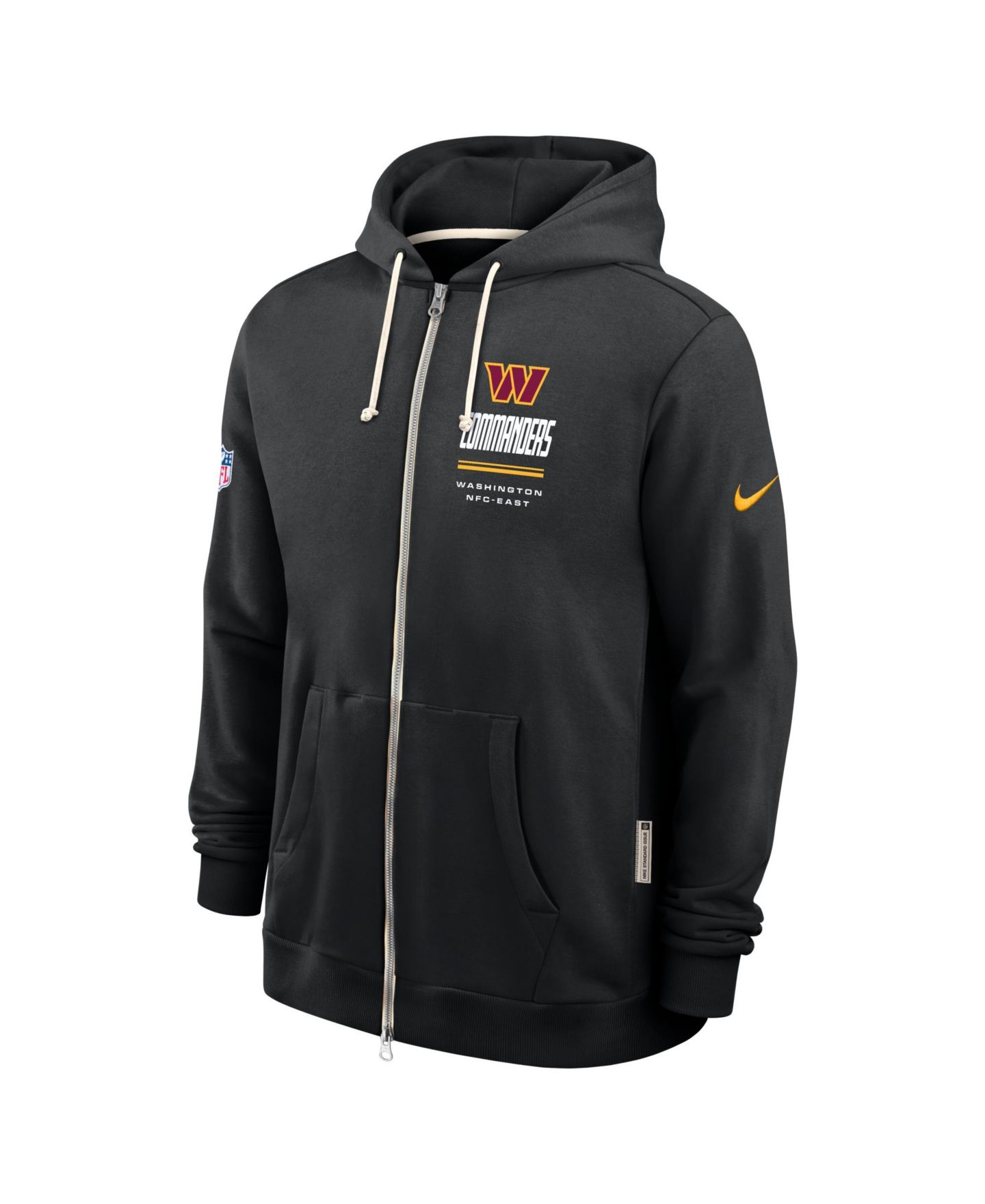 Мужское худи Nike Black Washington Commanders Sideline Standard Issue Quarterback Scramble Dri-FIT Full-Zip — фото 2