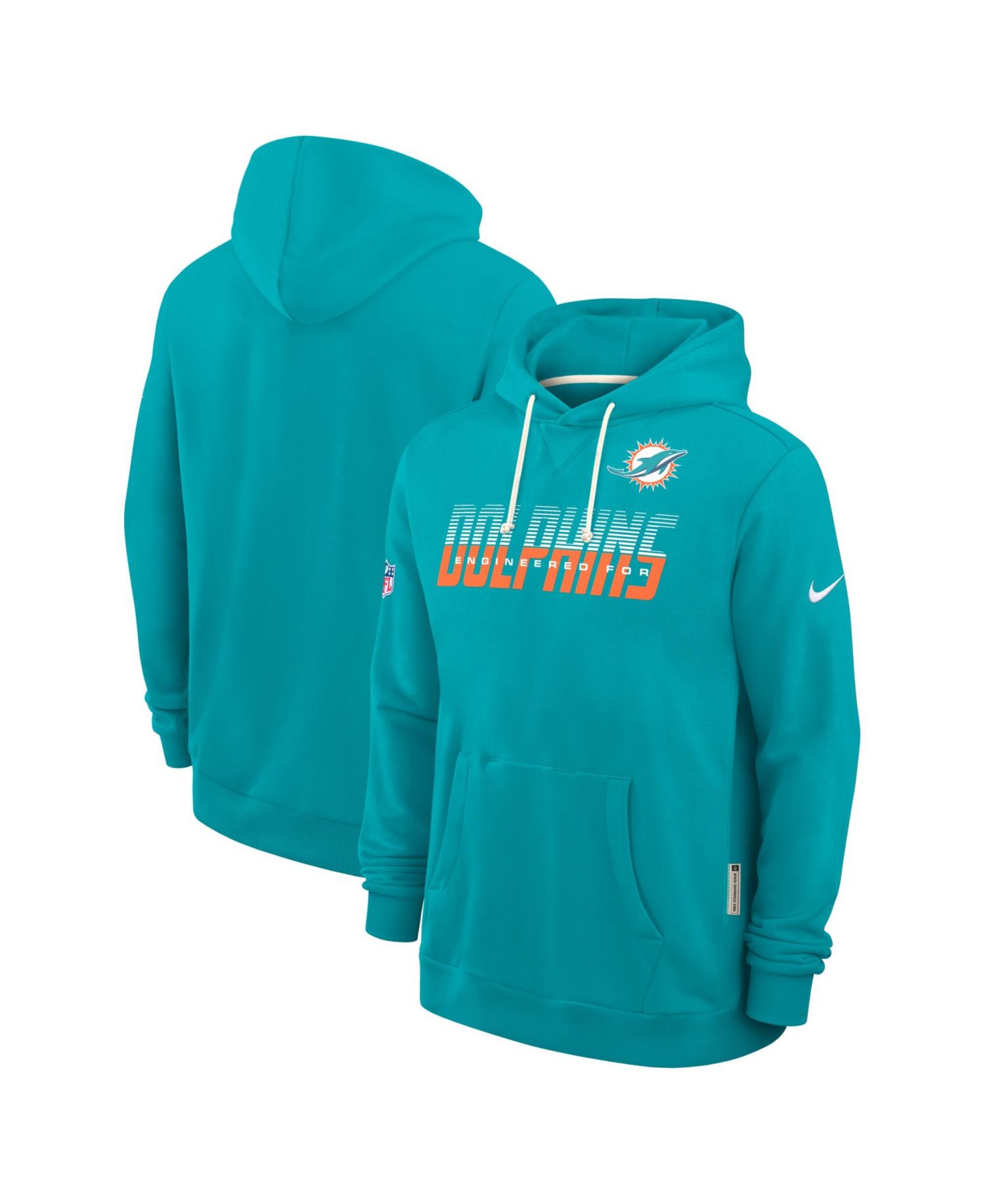 Men's Aqua Miami Dolphins Sideline Standard Issue Top Prospect Dri-FIT Hoodie