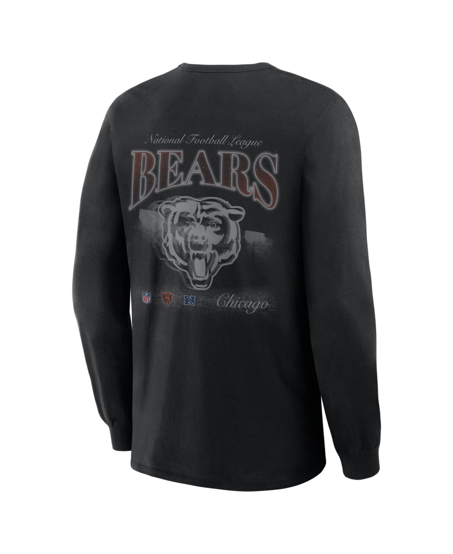 Men's Black Chicago Bears Midnight Falls Long Sleeve T-Shirt