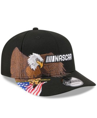 Men's Black NASCAR Patriotic Eagle Flag A-Frame 9FIFTY Snapback Hat