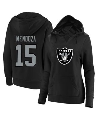 Women's Fernando Mendoza Black Las Vegas Raiders Plus Size Player Name & Number V-Neck Hoodie