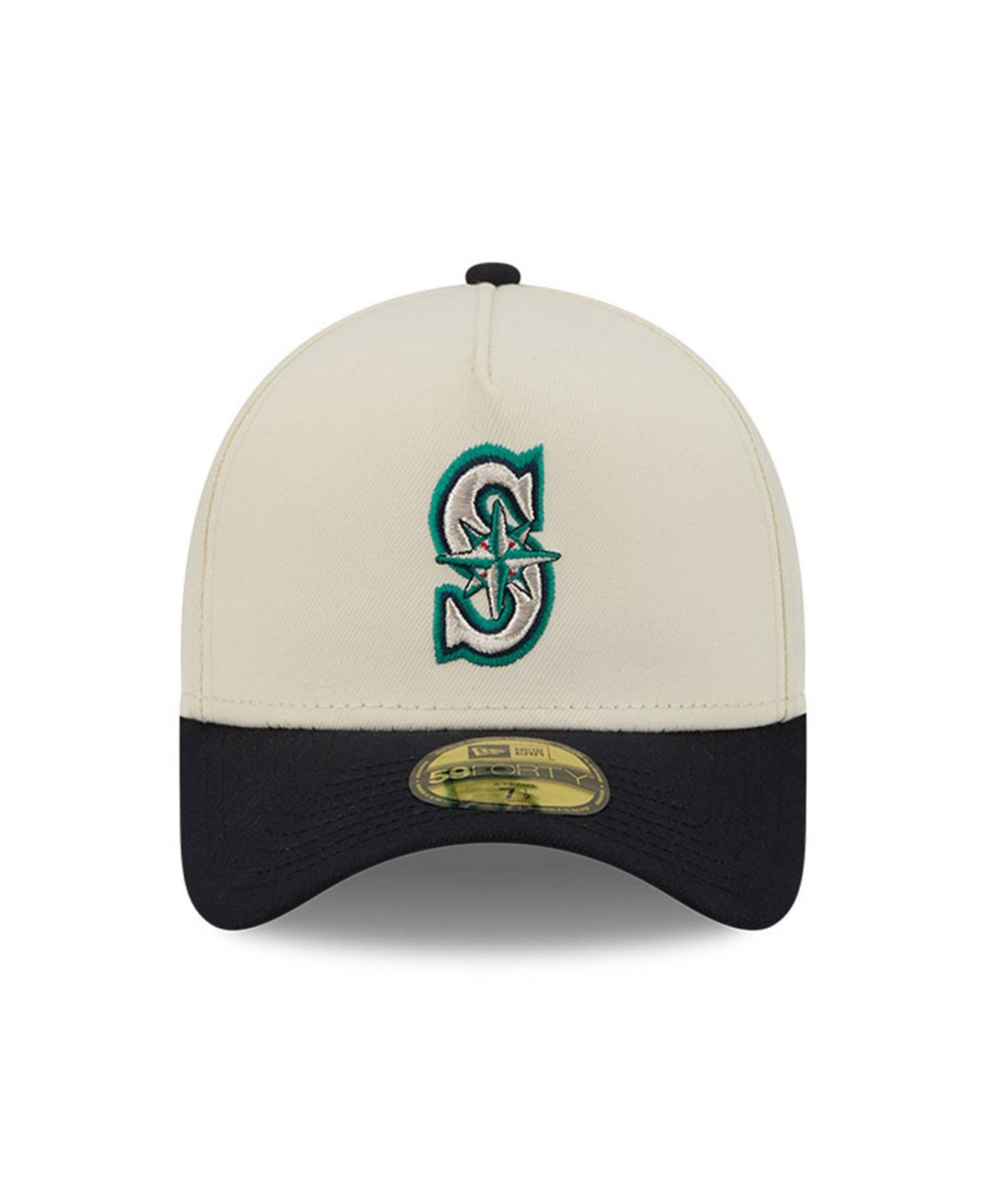 Men's Cream Seattle Mariners Chrome A-Frame 59FORTY Fitted Hat