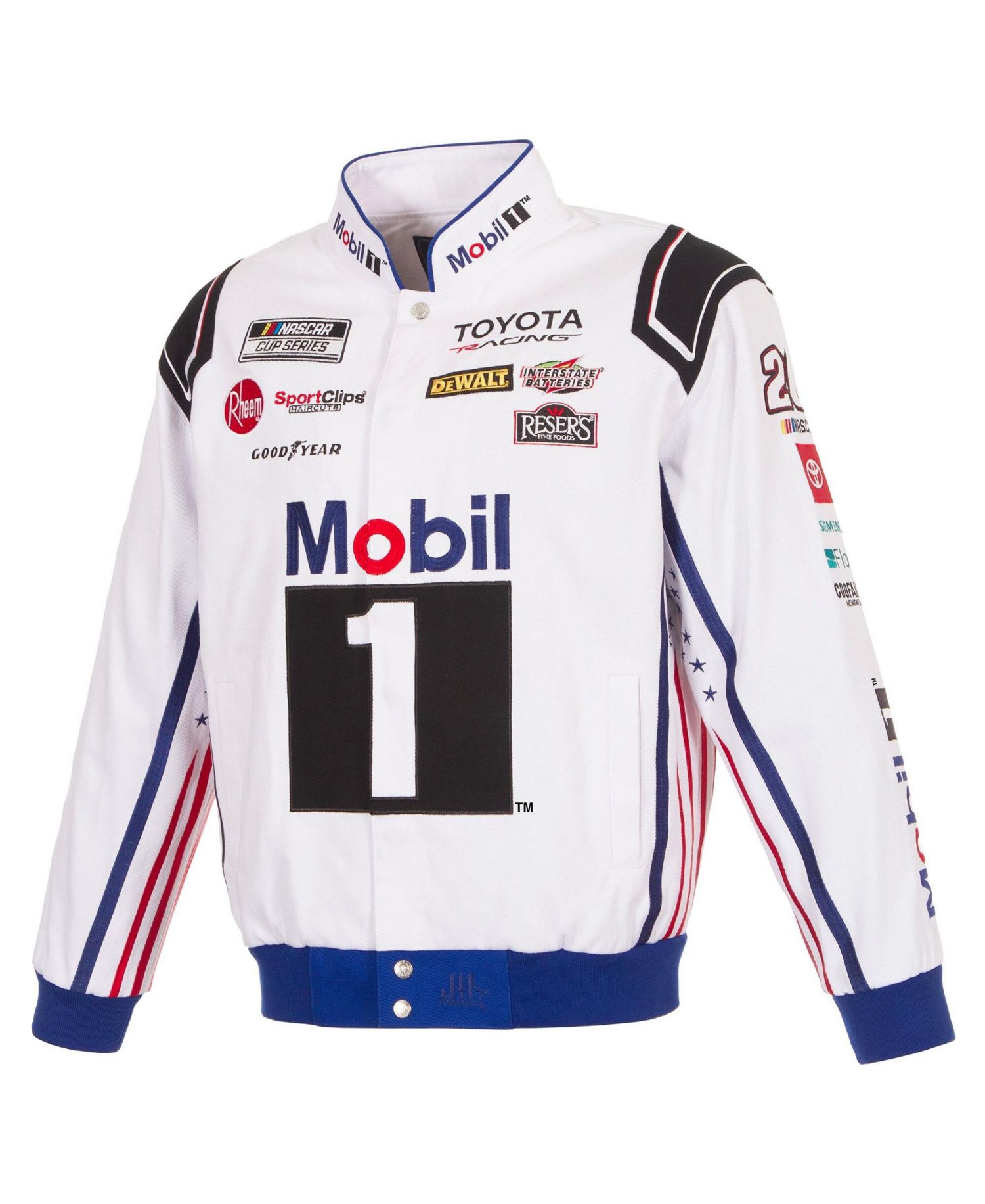 Men's White Christopher Bell 2026 Mobil #1 Full-Snap Twill Racing Jacket