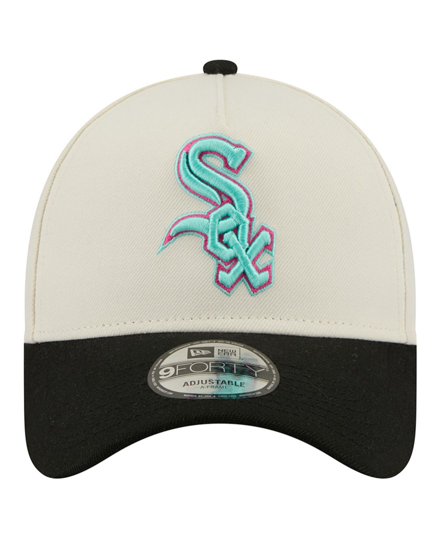 Мужская кепка New Era Cream Chicago White Sox Stadium Chrome 9FORTY A-Frame Adjustable Hat — фото 2