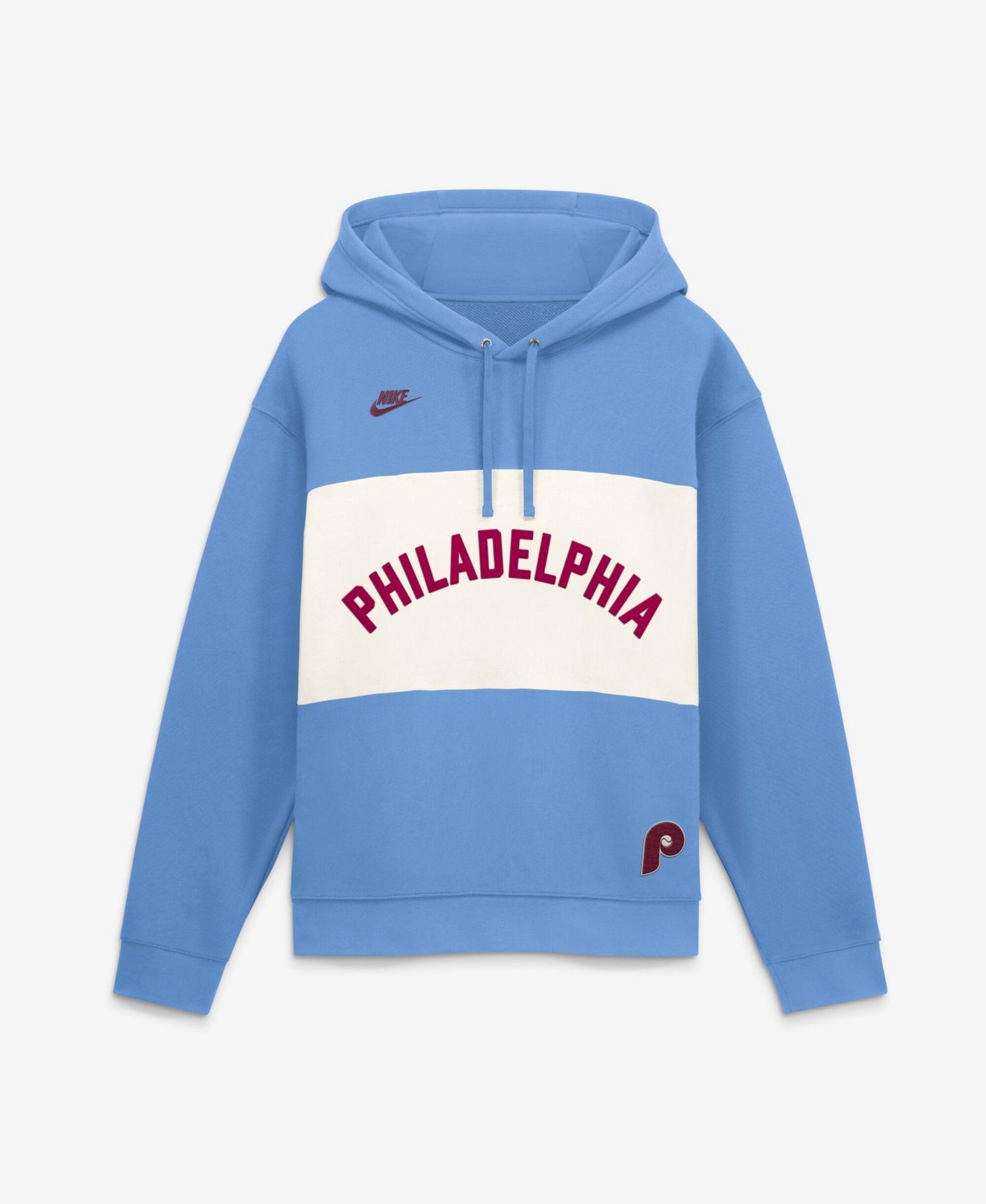 Men's Light Blue Philadelphia Phillies '80s Cooperstown Collection Legacy Color-Block Hoodie