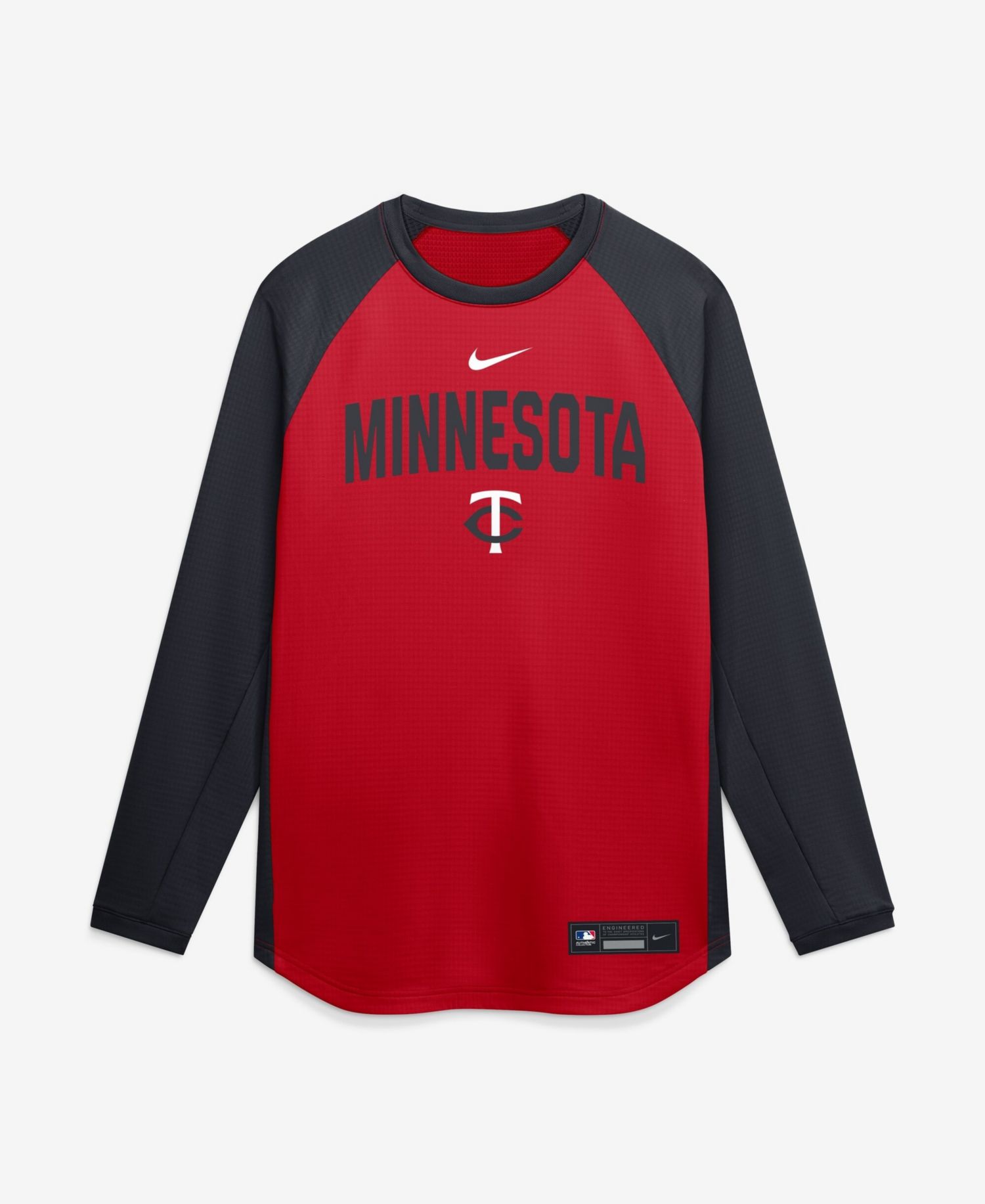 Men's Red Minnesota Twins Authentic Collection Raglan Dri-FIT Sweatshirt