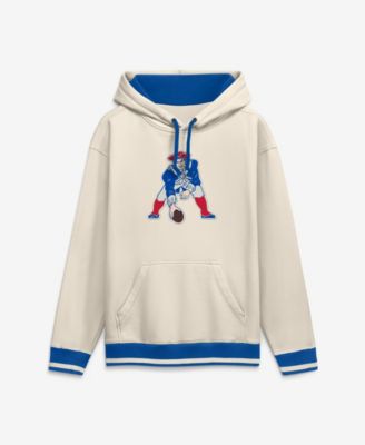 Men's Cream New England Patriots Chenille Heavyweight Fleece Hoodie