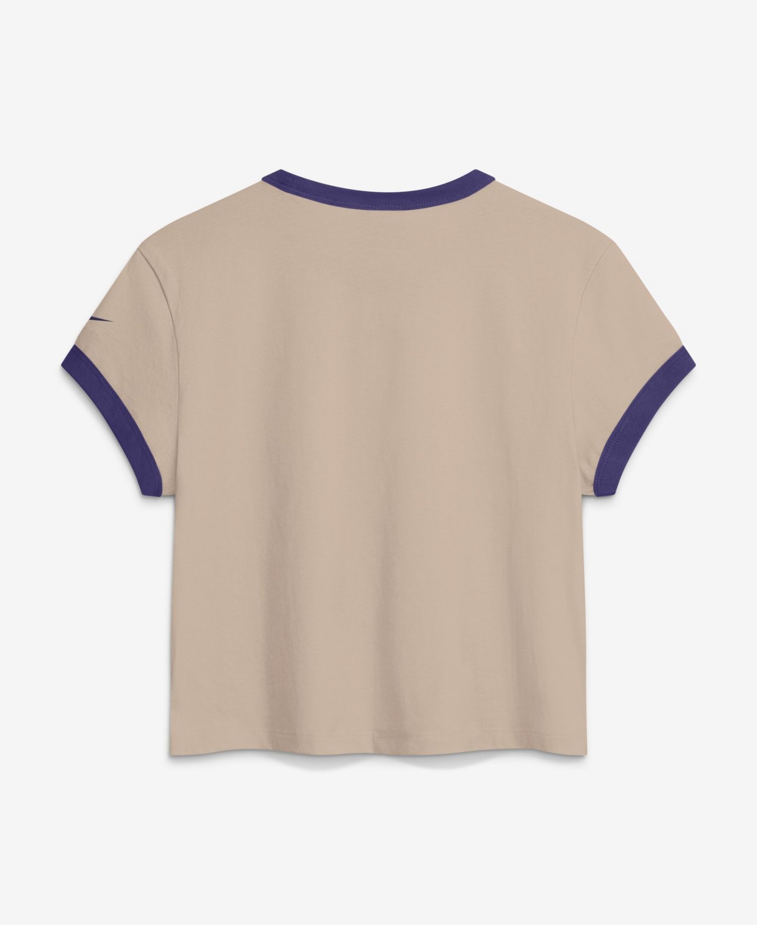 Women's Cream Baltimore Ravens Rewind Ringer Mod Cropped T-Shirt