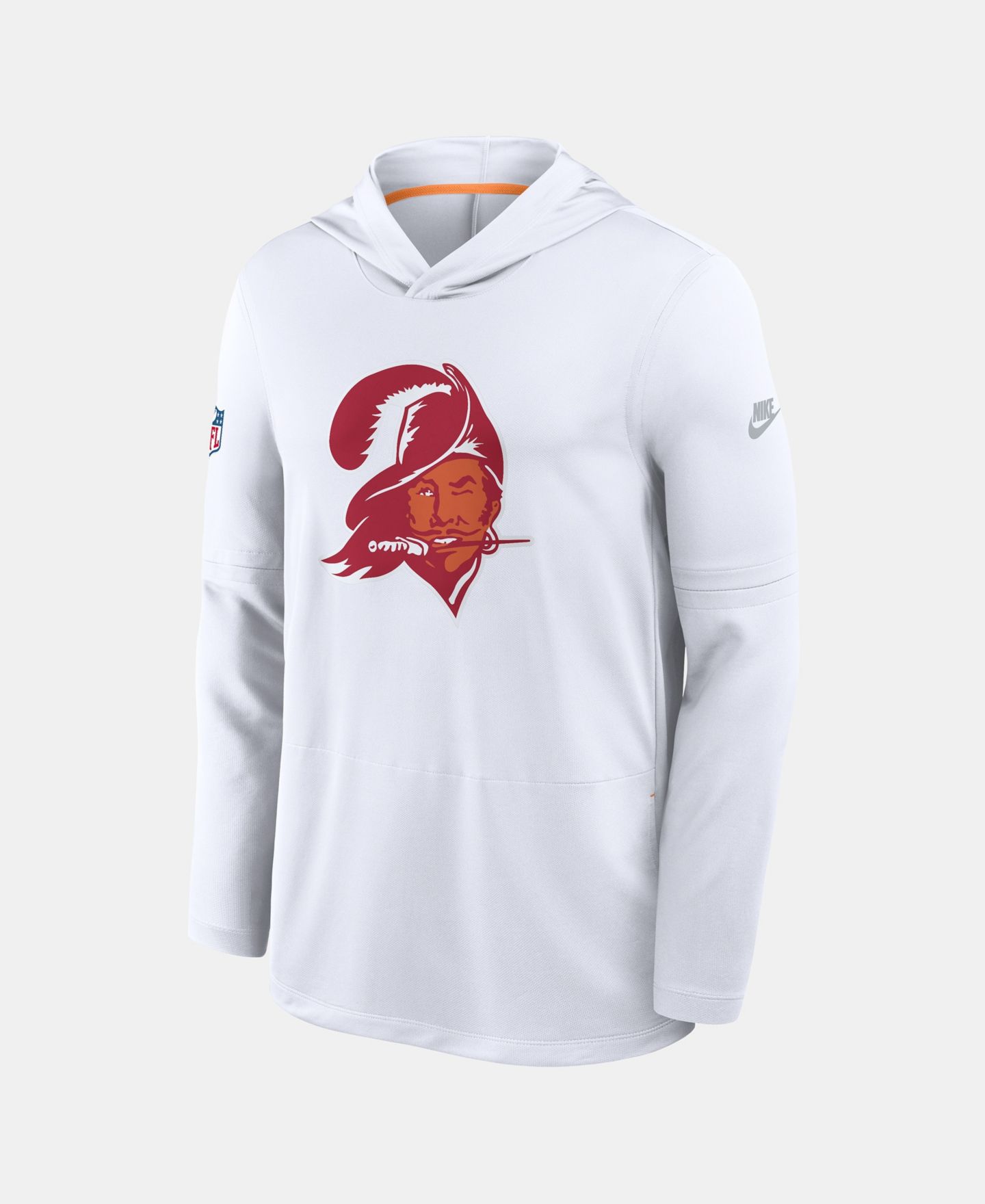 Мужская футболка Nike White Tampa Bay Buccaneers Sideline Alternate Lightweight Long Sleeve Hooded Dri-FIT — фото 3