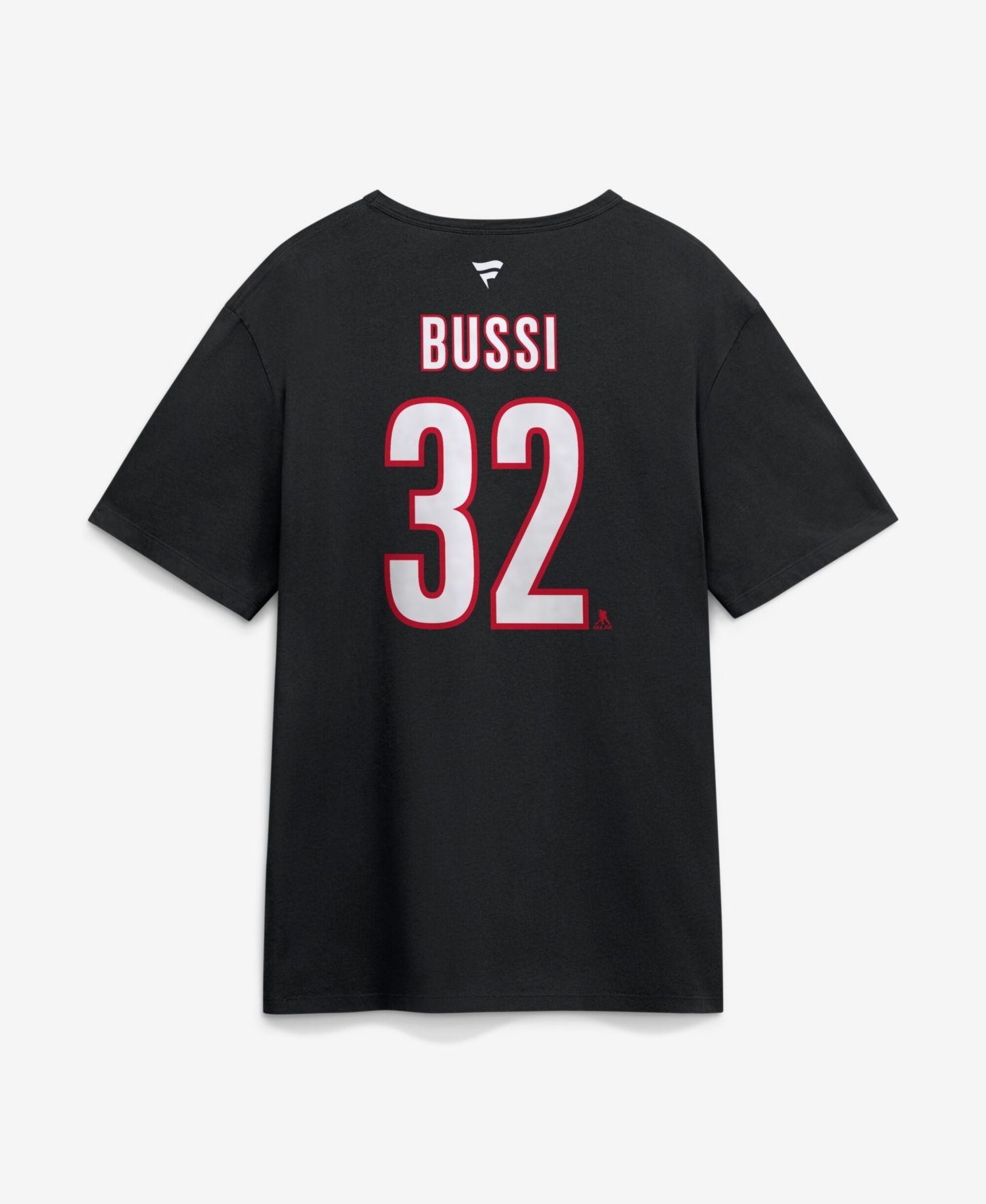 Men's Brandon Bussi Black Carolina Hurricanes Authentic Stack Name & Number T-Shirt