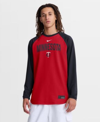 Men's Red Minnesota Twins Authentic Collection Raglan Dri-FIT Sweatshirt