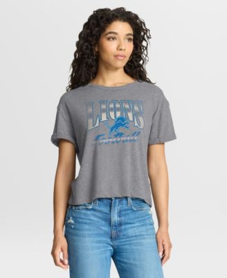 Women's Detroit Lions Overplayed Tribute Tri-Blend Boxy Short-Sleeve T-Shirt