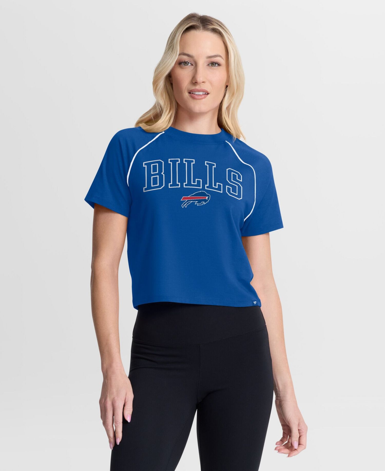 Women's Buffalo Bills Offensive Scheme Raglan Tri-Blend Cropped Top