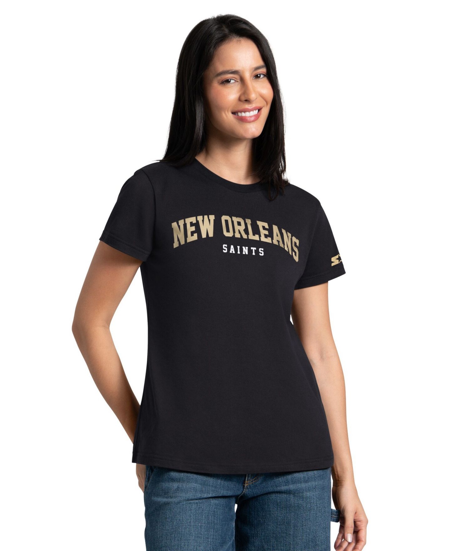 Женские футболки Starter 2-Piece Black/Vegas Gold New Orleans Saints T-Shirt Combo Pack — фото 2